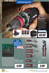 Gazetka promocyjna Lidl - Aktionsprospekt - Gazetka - ważna od 26.02 do 26.02.2022 - strona 28 - produkty: akku, Bohrerset, Bohrschrauber, bürste, bürsten, gabel, Holz, Kombizange, ladegerät, LG, messer, ndk, Parkside, Schal, Schale, Seitenschneide, telefon, Telefonzange, Ti, wasser, Wasserpumpenzange, werkzeug