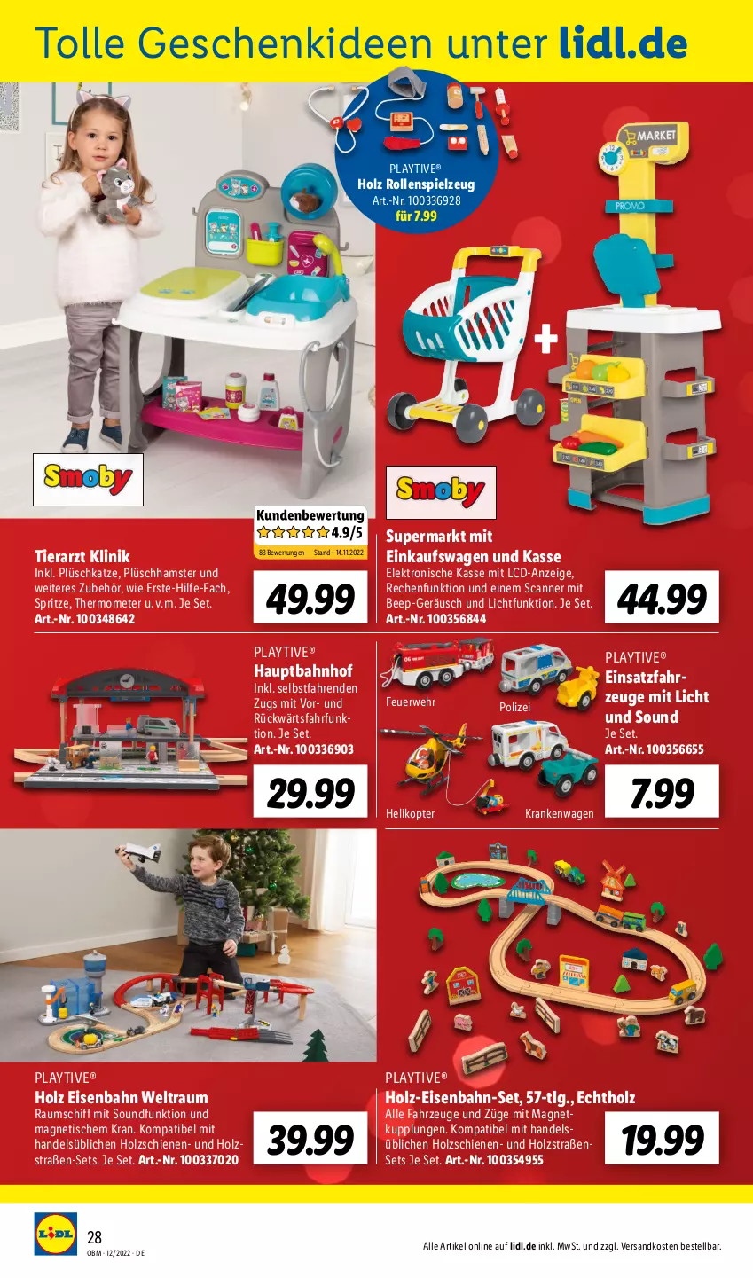 Aktueller Prospekt Lidl - Aktuelle Onlineshop-Highlights - von 01.12 bis 31.12.2022 - strona 28 - produkty: eis, Eisenbahn, Elektro, Helikopter, Holz, LG, ndk, Plüsch, rwe, Scanner, spielzeug, thermometer, Ti, tisch