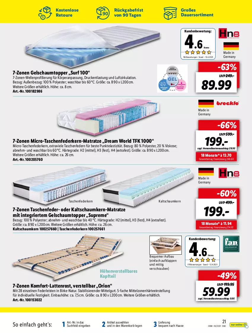 Aktueller Prospekt Lidl - Aktuelle Onlineshop-Highlights - von 01.05 bis 31.05.2021 - strona 21