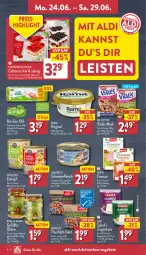 Gazetka promocyjna Aldi Nord - Von Montag - Gazetka - ważna od 29.06 do 29.06.2024 - strona 6 - produkty: aldi, angebot, angebote, bio, coppenrath, Dr. Oetker, eier, eintopf, eis, elle, finesse, fisch, fleisch, gin, hawesta, herta, Käse, milch, müsli, olive, oliven, rama, reis, Ria, saft, salat, schwein, schweine, schweinefleisch, Schweinefleisch im eigenen Saft, teller, thunfisch, Ti, topf, trolli, vita, vitalis, vitalis müsli, wein, weine, ziegenkäse