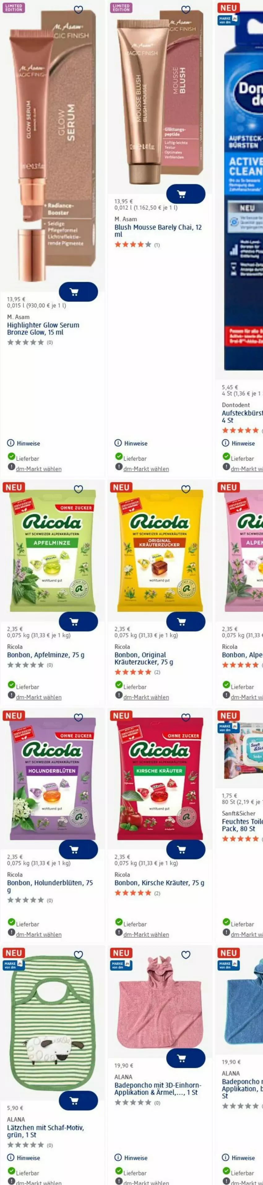 Aktueller Prospekt Dm Drogerie - Prospekte - von 14.07 bis 23.07.2025 - strona 16 - produkty: apfel, Bad, Blüte, cola, eis, gin, holunder, holunderblüte, kirsch, kirsche, kräuter, Lätzche, minze, mousse, rel, Ricola, rum, Serum, Ti, uhr, zucker