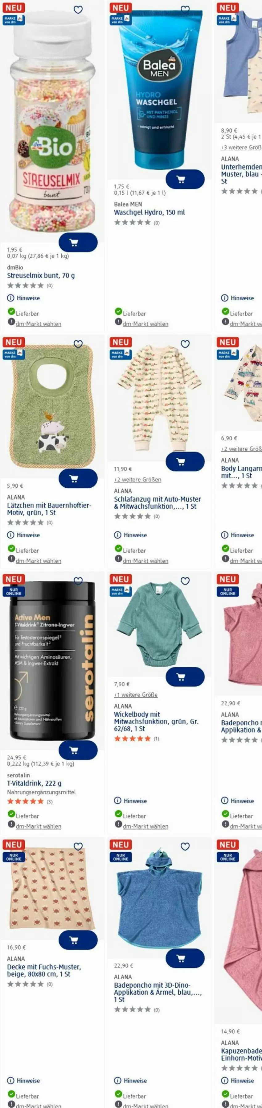 Aktueller Prospekt Dm Drogerie - Prospekte - von 14.07 bis 23.07.2025 - strona 18 - produkty: Anzug, auer, auto, Bad, Bau, Bauer, bio, body, decke, drink, eis, elle, hemd, hemden, ingwer, Lätzche, mars, Schlafanzug, Ti, Unterhemd, unterhemden, vita, waschgel, WICK, Wickelbody