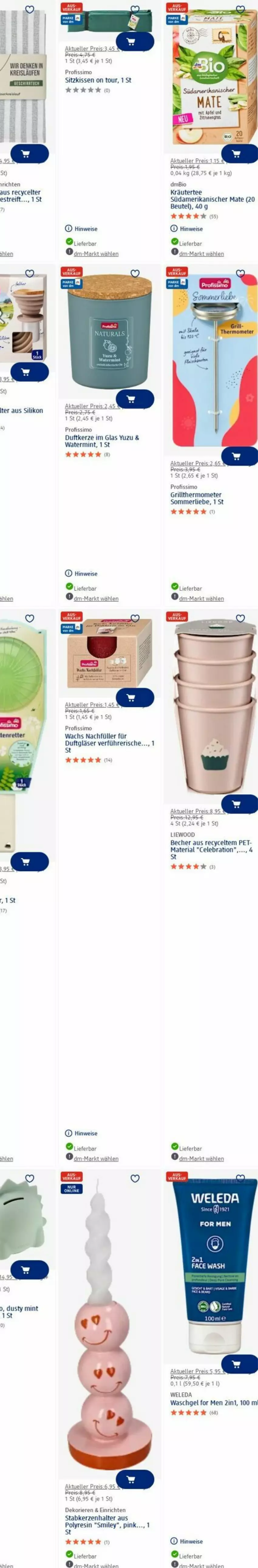 Aktueller Prospekt Dm Drogerie - Prospekte - von 14.07 bis 23.07.2025 - strona 25 - produkty: Becher, beutel, bio, Duftkerze, eier, eis, elle, grill, kerze, Kerzenhalter, kissen, kräuter, merl, mint, Profissimo, reis, Ria, sim, sitzkissen, Stabkerze, Stabkerzenhalter, tee, thermometer, Ti, uhu, waschgel, weleda