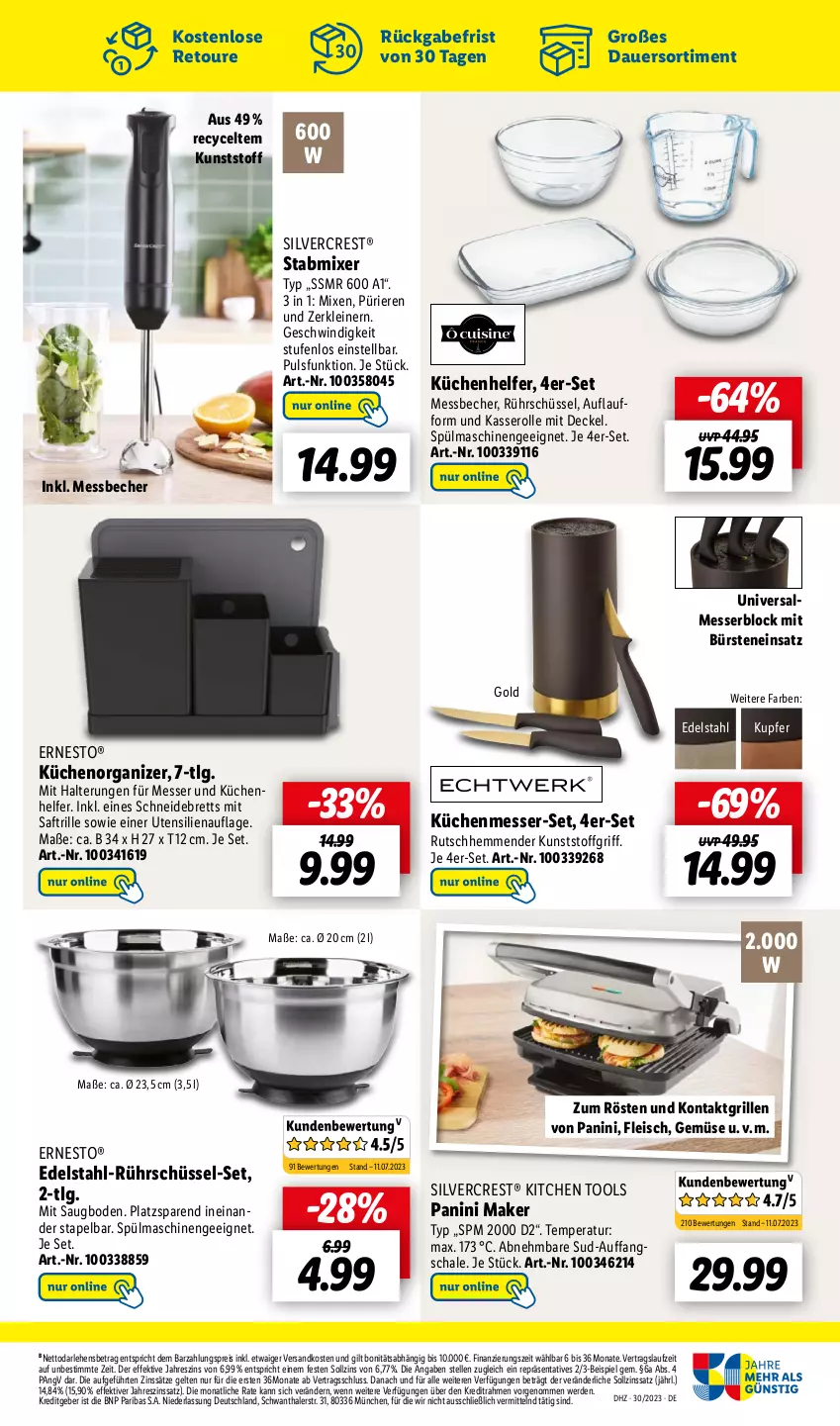 Aktueller Prospekt Lidl - Wochen-Highlights im Onlineshop - von 24.07 bis 30.07.2023 - strona 3 - produkty: auer, Becher, bürste, bürsten, decke, Deckel, edelstahl, eis, elle, erde, ernesto, fleisch, grill, kontaktgrill, küche, Küchen, Küchenhelfer, leine, LG, Messbecher, messer, messerblock, Mixer, ndk, reis, Rührschüssel, saft, Schal, Schale, schneidebrett, schüssel, silvercrest, spülmaschinen, stabmixer, Ti