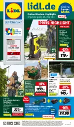 Gazetka promocyjna Lidl - Wochen-Highlights im Onlineshop - Gazetka - ważna od 30.07 do 30.07.2023 - strona 1 - produkty: akku, Akku-Astschere, angebot, angebote, brunnen, eis, elle, hochdruckreiniger, Holz, ladegerät, LG, ndk, Parkside, reiniger, reis, rel, rucksack, sac, Schal, Schale, Schere, telefon, Ti, Tiefbrunnenpumpe, uhr