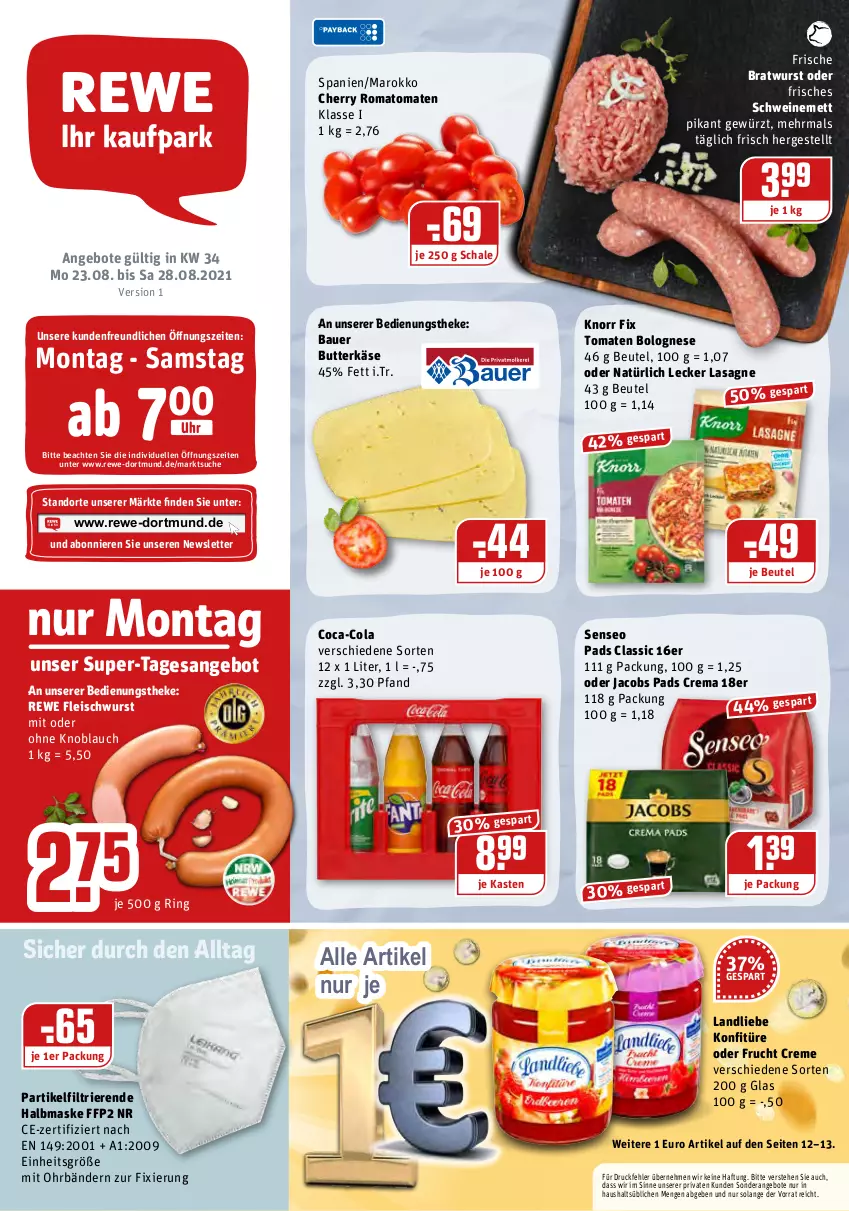 Aktueller Prospekt Rewe - REWE Ihr Kaufpark - von 16.08 bis 21.08.2021 - strona 1