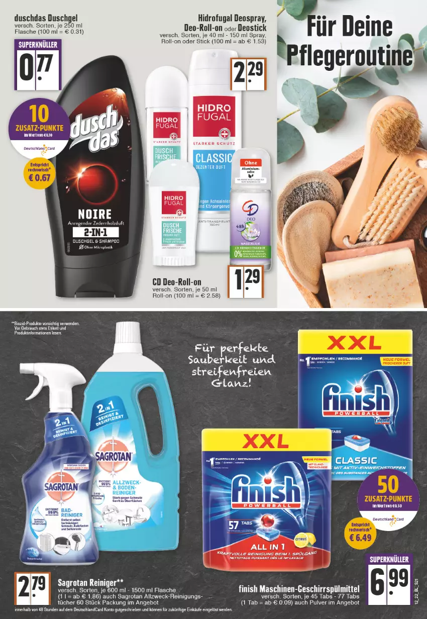 Aktueller Prospekt Edeka - Angebote der Woche - von 21.03 bis 26.03.2022 - strona 21 - produkty: angebot, bio, Brei, deo, deospray, Deostick, deutschlandcard, duschdas, duschgel, Finish, geschirr, geschirrspülmittel, Holz, Rauch, reiniger, Reinigung, roll-on, rwe, sagrotan, spülmittel, tee, Ti, tücher, weck