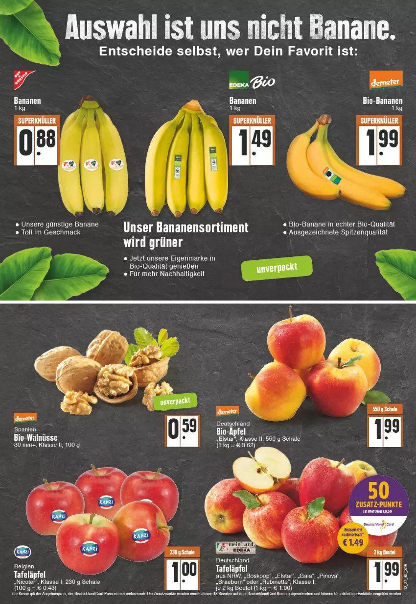 Aktueller Prospekt Edeka - Angebote der Woche - von 21.03 bis 26.03.2022 - strona 5 - produkty: angebot, angebotspreis, banane, bananen, beutel, bio, bio-bananen, deka, deutschlandcard, eis, erde, mac, reis, Rubin, Schal, Schale, spitzenqualität, tafeläpfel, Ti