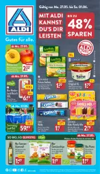 Gazetka promocyjna Aldi Nord - Von Montag - Gazetka - ważna od 01.06 do 01.06.2024 - strona 1 - produkty: aldi, aus der tiefkühlung, Becher, beutel, bio, blume, blumen, blumenöl, chips, eis, elle, flasche, fleisch, gin, grünländer, hackfleisch, Käse, käsescheiben, langnese, meersalz, Nektar, nektarinen, oreo, pesto, pool, rama, rind, rinder, rinderhackfleisch, salz, Schal, Schale, sonnenblume, sonnenblumen, sonnenblumenöl, teller, Ti, ZTE