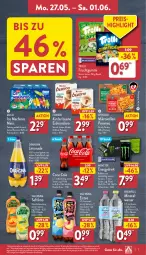 Gazetka promocyjna Aldi Nord - Von Montag - Gazetka - ważna od 01.06 do 01.06.2024 - strona 7 - produkty: Alwa, aus der tiefkühlung, beutel, chips, coca-cola, cola, drink, eis, eistee, elle, ferrero, flasche, fleisch, frucht, fruchtfleisch, fruchtgummi, fruchtsaft, gin, hörnchen, kartoffel, kartoffelchips, Kinder, kinder bueno, limo, limonade, mac, mikrowelle, mineralwasser, monster, orangina, pommes, reis, saft, tee, teller, Ti, trolli, trolli fruchtgummi, valensina, wasser, wassereis, ZTE, zucker