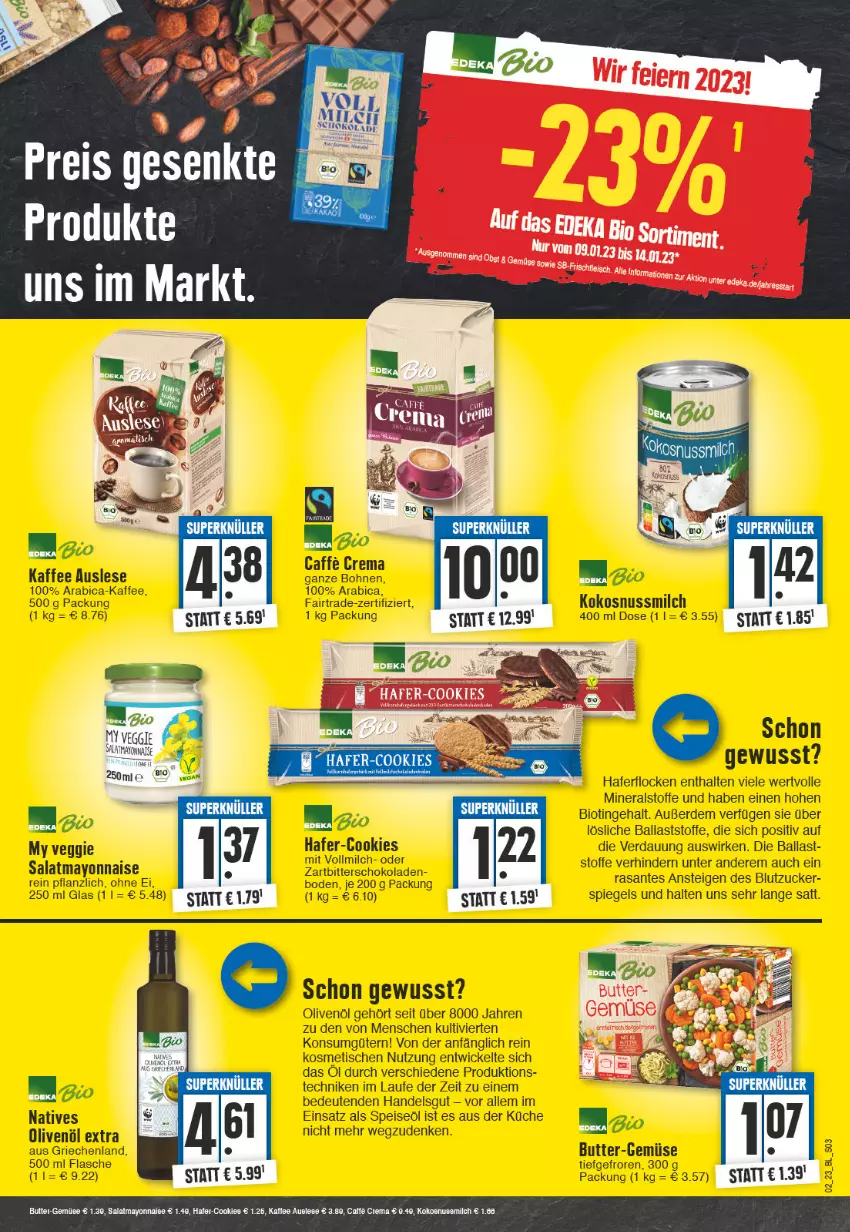 Aktueller Prospekt Edeka - Angebote der Woche - von 02.01 bis 07.01.2023 - strona 3 - produkty: butter, cookie, eier, eis, milch, reis, Yo