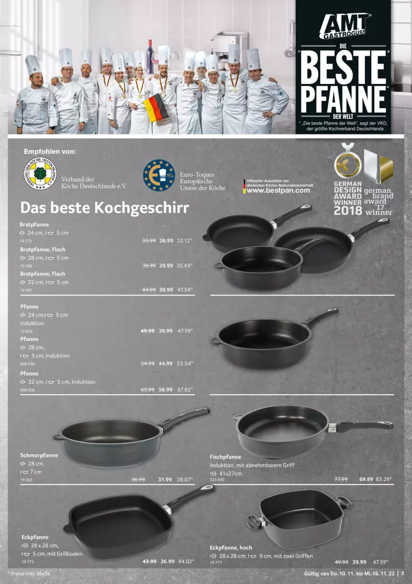 Aktueller Prospekt Selgros - Non Food - von 10.11 bis 16.11.2022 - strona 7 - produkty: bratpfanne, fisch, Germ, geschirr, HP, pfanne, schmorpfanne, Ti