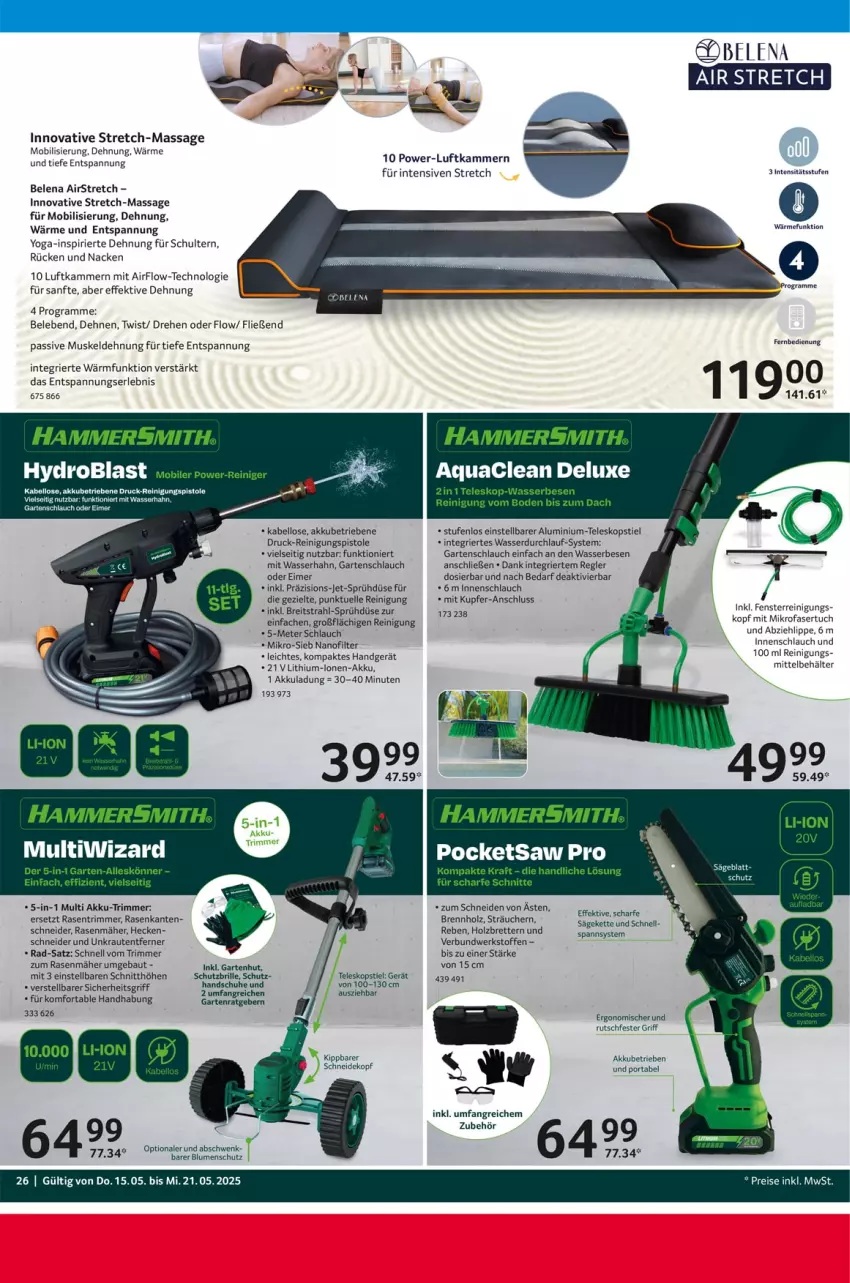 Aktueller Prospekt Selgros - Non Food - von 15.05 bis 21.05.2025 - strona 26 - produkty: akku, aqua, Bau, Behälter, blume, blumen, Brei, Brennholz, Brille, eimer, eis, elle, fenster, Garten, gartenschlauch, Holz, Kraut, Lithium-Lonen-Akku, mikrofaser, rasen, rasenmäher, rasentrimmer, Reinigung, reis, säge, schlauch, Schutzbrille, Teleskop, teleskopstiel, Ti, tuc, wasser, Yo