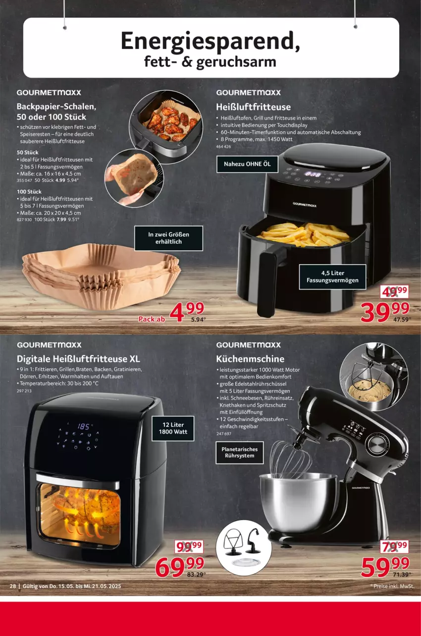Aktueller Prospekt Selgros - Non Food - von 15.05 bis 21.05.2025 - strona 28 - produkty: auto, braten, edelstahl, eis, fritteuse, grill, Heißluftfritteuse, küche, Küchen, Ofen, papier, Rührschüssel, Schal, Schale, schüssel, Schütze, Spritzschutz, Ti, Tiere, timer, tisch