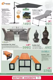 Gazetka promocyjna Selgros - Non Food - Gazetka - ważna od 21.05 do 21.05.2025 - strona 23 - produkty: ampelschirm, angebot, angebote, Bank, Buddha, eis, elle, ente, erde, garnitur, Garten, gartenmöbel, Holz, kissen, lack, latte, Liege, möbel, natur, reis, Ria, Rückenkissen, rückenlehne, rum, schirme, schutzhülle, sessel, teller, Ti, tisch, wasser