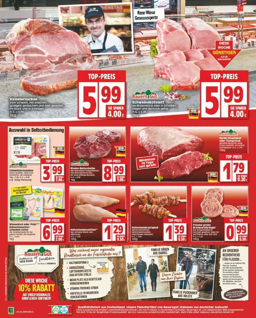 Aktueller Prospekt Edeka - Prospekte - von 29.01 bis 03.02.2024 - strona 4 - produkty: eis, elle, fleisch, hähnchenbrust, kasseler, rind, rindfleisch, Ti