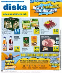 Gazetka promocyjna Diska - Prospekte - Gazetka - ważna od 07.01 do 07.01.2023 - strona 1 - produkty: aktionspreis, angebot, angebote, beere, beeren, bier, deka, eis, flasche, frucht, grünländer, gutschein, himbeer, himbeere, himbeeren, Hobby, kaffee, Käse, melitta, nuss, reis, saft, schwein, schweine, Ti, wein, weine, ZTE