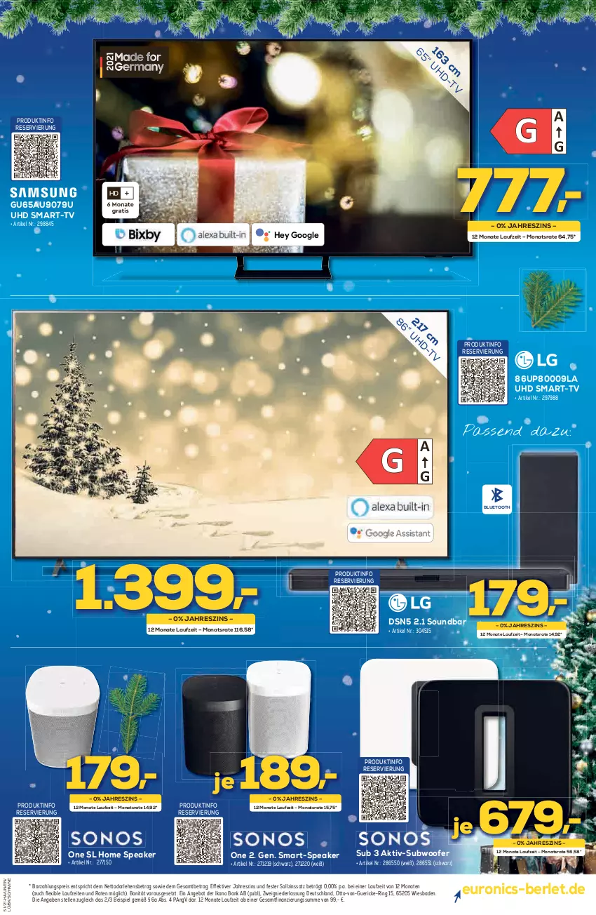 Aktueller Prospekt Berlet - Achtung!  - von 19.12 bis 26.12.2021 - strona 3 - produkty: angebot, Bad, Bank, eis, elle, reis, ring, soundbar, Subwoofer, Ti, uhd