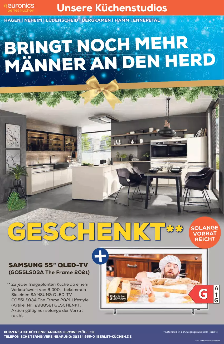 Aktueller Prospekt Berlet - Achtung!  - von 19.12 bis 26.12.2021 - strona 6 - produkty: beko, eis, küche, Küchen, qled, qled-tv, reis, ring, Samsung, telefon, Ti