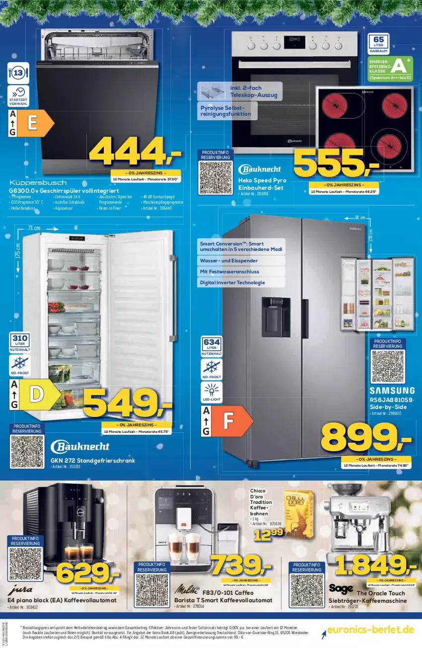 Aktueller Prospekt Berlet - Achtung!  - von 19.12 bis 26.12.2021 - strona 9 - produkty: angebot, aqua, auto, Bad, Bank, Bau, bohne, bohnen, caffe, einbauherd, einbauherd-set, eis, elle, garraum, gefrierschrank, geschirr, geschirrspüler, HP, kaffee, kaffeebohnen, kaffeemaschine, kaffeevollautomat, lack, led-licht, Reinigung, reis, ring, rum, Schal, Schrank, Signal, spee, Spektrum, Teleskop, Ti, tisch, wasser