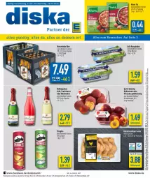 Gazetka promocyjna Diska - Prospekte - Gazetka - ważna od 18.06 do 18.06.2022 - strona 1 - produkty: aktionspreis, alkohol, angebot, angebote, arla, Becher, bier, ecco, eis, flasche, fleisch, frucht, fruchtsecco, hähnchenflügel, hasseröder, knorr, knorr fix, natur, Nektar, nektarinen, nektarinen oder, pfirsich, pfirsiche, pringles, reis, ring, rotkäppchen, sekt, Ti, Yo, ZTE