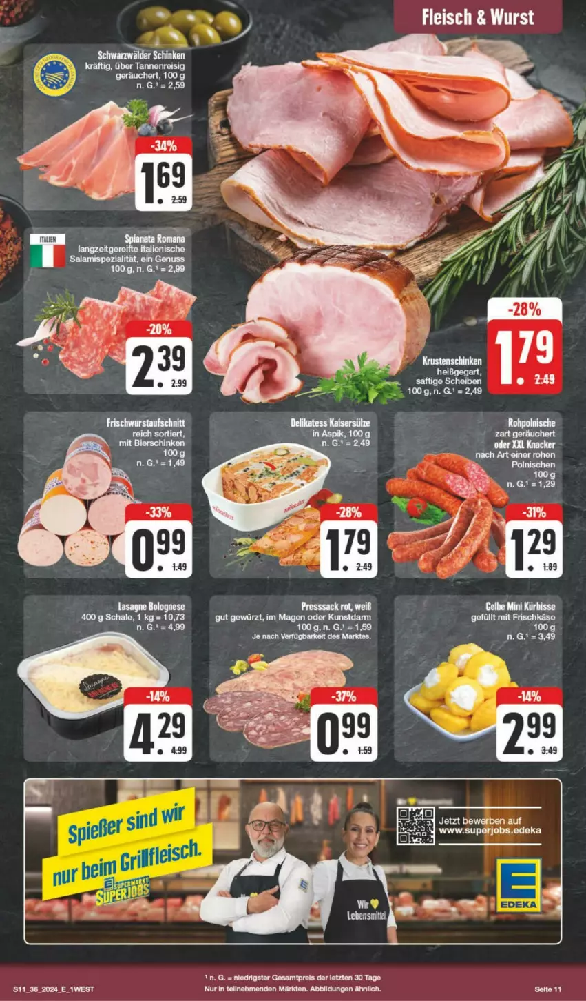 Aktueller Prospekt Edeka - Prospekte - von 31.08 bis 07.09.2024 - strona 11 - produkty: deka, eis, fleisch, gewürz, HP, Kürbis, saft, Ti, wurst