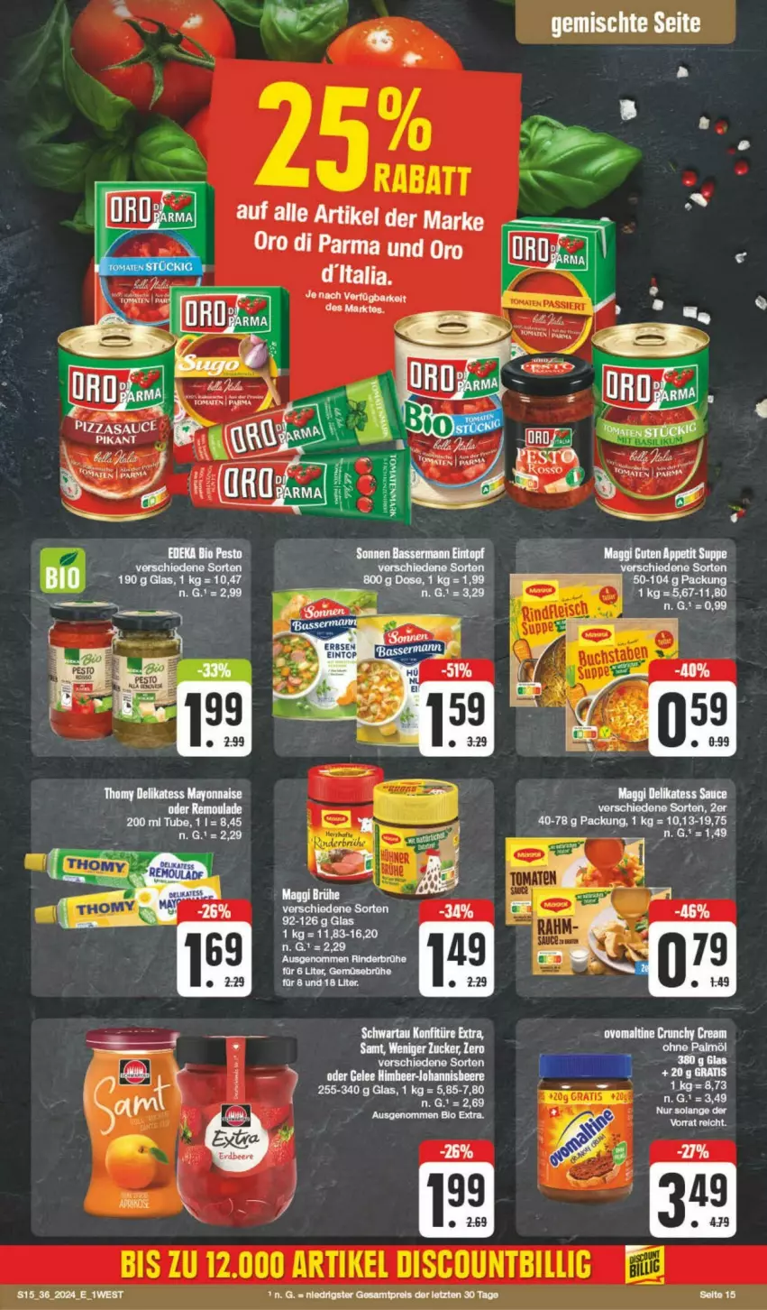 Aktueller Prospekt Edeka - Prospekte - von 31.08 bis 07.09.2024 - strona 15 - produkty: discount, eis, oro di parma, reis, suppe, Ti, ZTE