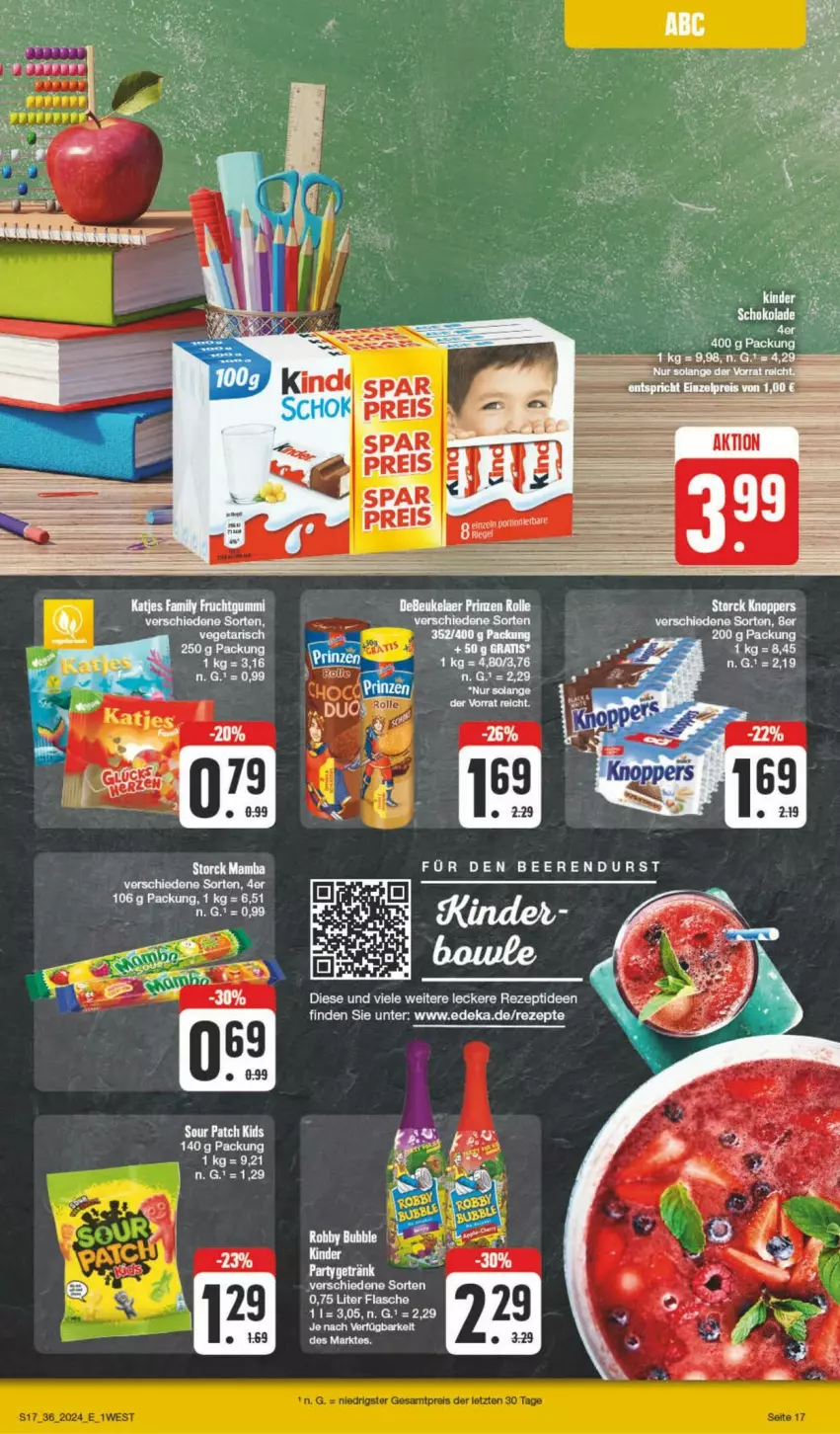 Aktueller Prospekt Edeka - Prospekte - von 31.08 bis 07.09.2024 - strona 17 - produkty: deka, eis, knoppers, reis, rezept, rezepte, Ti