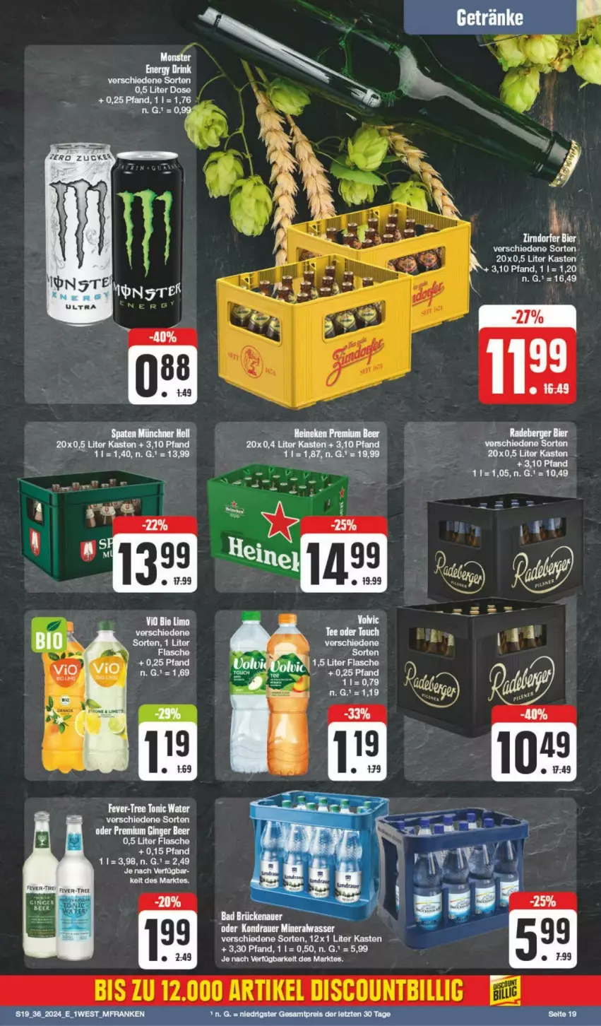 Aktueller Prospekt Edeka - Prospekte - von 31.08 bis 07.09.2024 - strona 19 - produkty: Berger, bier, heineken, radeberger