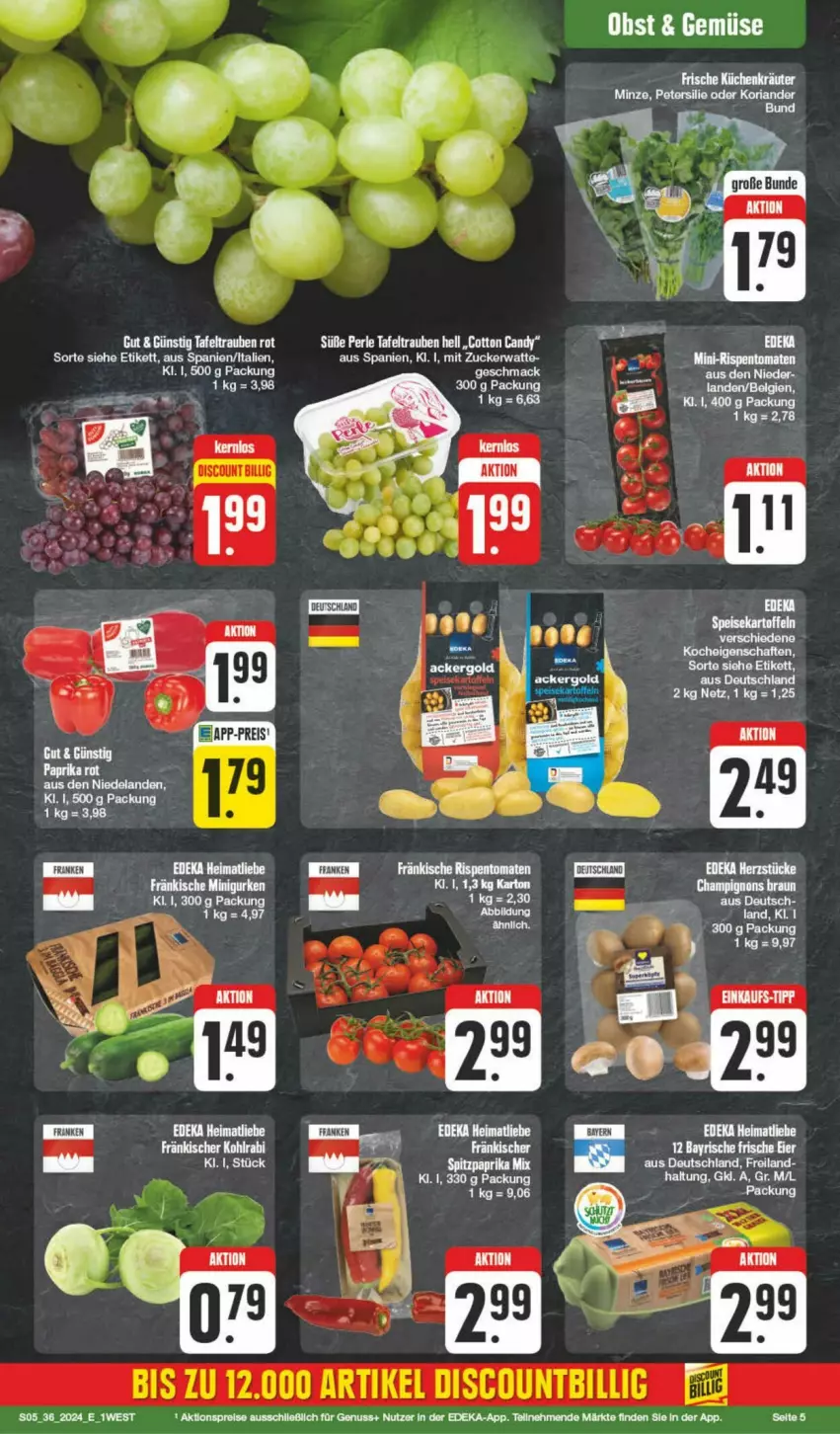 Aktueller Prospekt Edeka - Prospekte - von 31.08 bis 07.09.2024 - strona 5 - produkty: aktionspreis, deit, deka, eier, eis, Elan, LG, nuss, obst, reis, Ti, zucker