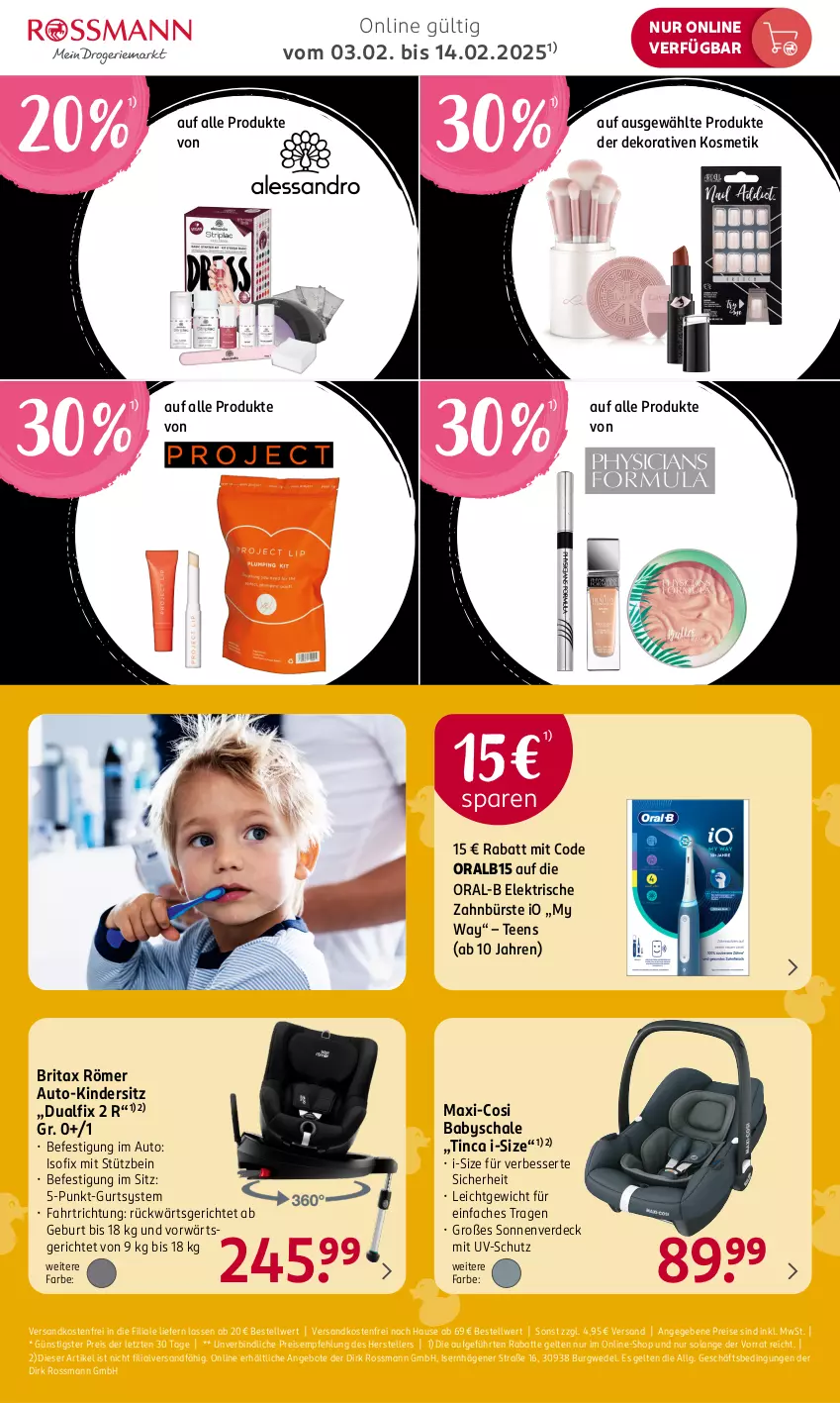 Aktueller Prospekt Rossmann - Prospekte - von 03.02 bis 14.02.2025 - strona 3 - produkty: angebot, angebote, auto, brita, bürste, eis, elektrische zahnbürste, elle, erde, Kinder, Kindersitz, kosmetik, LG, ndk, oral-b, oralb, reis, Schal, Schale, tee, teller, Ti, uv-schutz, versandkostenfrei, wedel, zahnbürste, ZTE