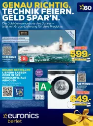 Gazetka promocyjna Euronics - Prospekte - Gazetka - ważna od 16.09 do 16.09.2024 - strona 1 - produkty: angebot, angebote, eier, elle, erde, Finish, Germ, Jubiläums, jubiläumsangebot, Samsung, siemens, Ti, Yo