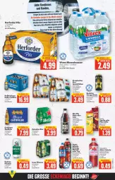 Gazetka promocyjna E Center - Angebote der Woche - Gazetka - ważna od 27.08 do 27.08.2022 - strona 12 - produkty: 7UP, alkohol, Alwa, amecke, bier, cola, drink, elle, erfrischungsgetränk, erfrischungsgetränke, flasche, frucht, getränk, getränke, gin, heineken, holsten, holsten pilsener, jever, jever pilsener, krombache, krombacher, mineralwasser, Mio Mio, Mirinda, oettinger, pepsi, pils, pilsener, rel, rind, ring, Rockstar, säfte, schorle, Spezi, Ti, vitrex, wasser