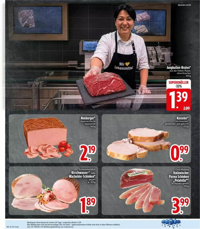 Aktueller Prospekt Edeka - Prospekte - von 10.08 bis 14.08.2026 - strona 14 - produkty: braten, burger, Casa Modena, jungbullen, kasseler, kirsch, Mode, Neuburger, schinken, Spezi, Ti, wasser