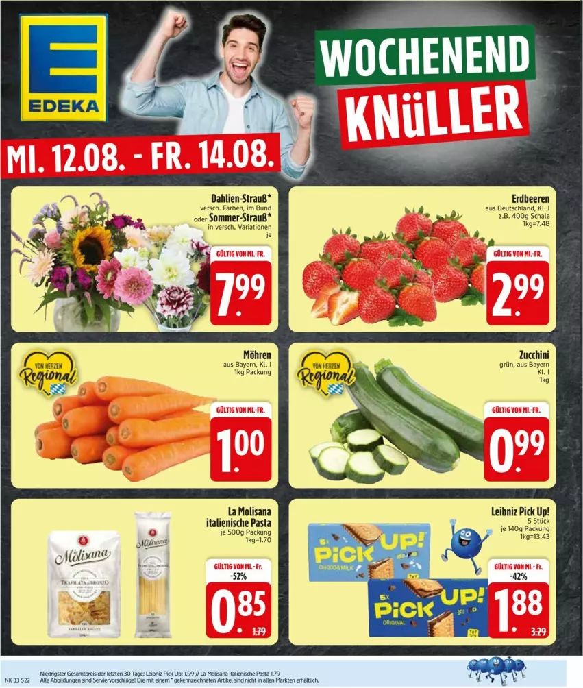 Aktueller Prospekt Edeka - Prospekte - von 10.08 bis 14.08.2026 - strona 26 - produkty: beere, beeren, dahlie, erdbeere, erdbeeren, isana, italienische pasta, leibniz, möhren, pasta, Pick Up!, Ria, sana, Schal, Schale, Ti, zucchini