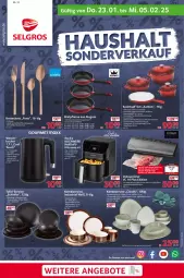 Gazetka promocyjna Selgros - Haushalt Sonderverkauf - Gazetka - ważna od 05.02 do 05.02.2025 - strona 1 - produkty: angebot, angebote, Becher, besteck, besteckset, beutel, braten, Bratentopf, bratpfanne, dessert, Dessertteller, eis, elle, fleisch, Fleischtopf, gabel, gourmetmaxx, herdarten, kaffee, kaffeebecher, Kocher, Kochtopf, Kombiservice, LG, Löffel, maille, messer, müsli, Müslischale, pfanne, Ria, Schal, Schale, schlauch, tee, teller, Ti, topf, topf-set, wasser