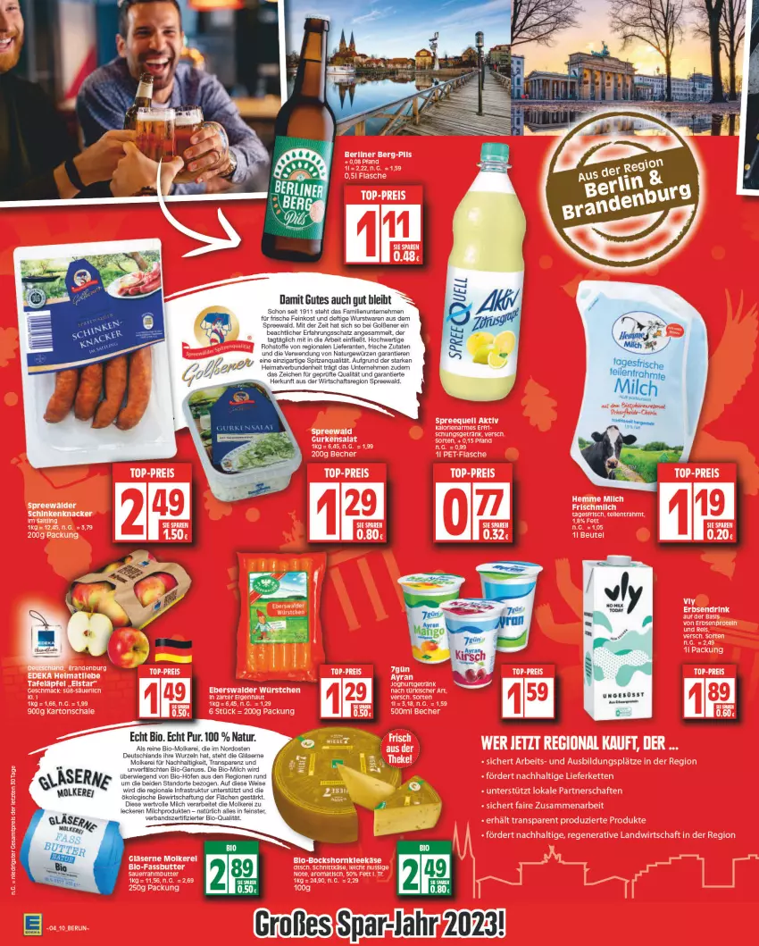 Aktueller Prospekt Edeka - Angebote der Woche - von 23.01 bis 28.01.2023 - strona 10 - produkty: bio, eis, feinkost, gewürz, Gläser, HP, milch, natur, nuss, rwe, spitzenqualität, Ti, Tiere, wurst