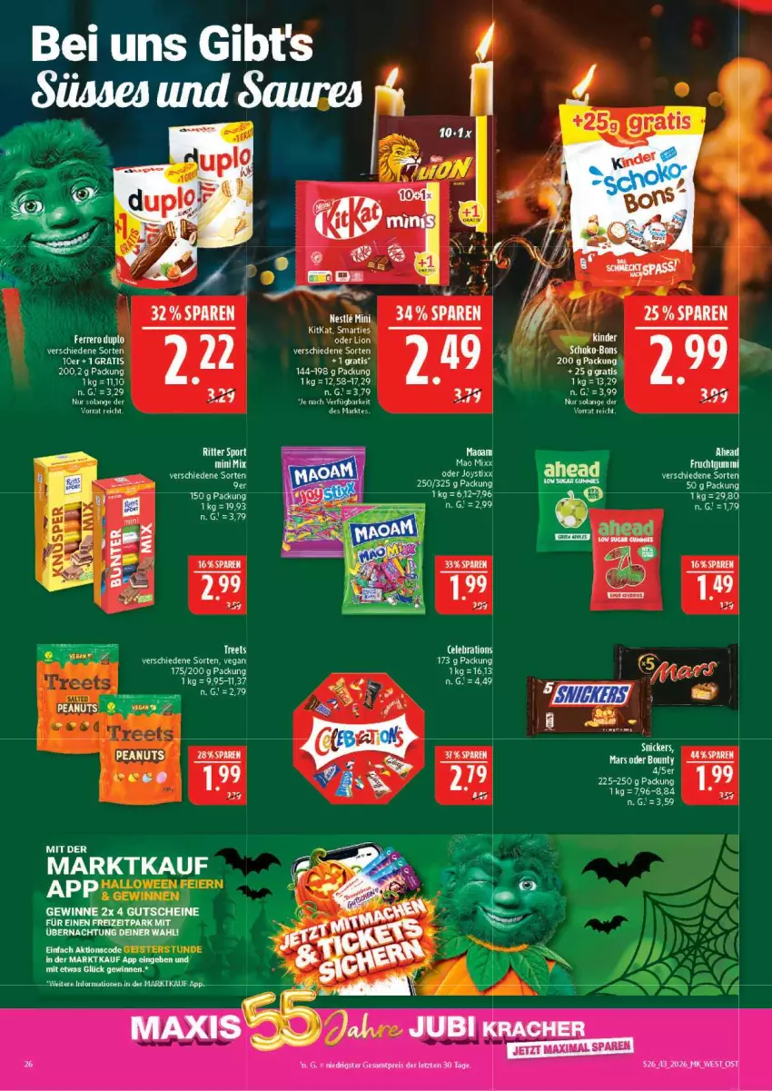Aktueller Prospekt Marktkauf - Prospekt - von 18.10 bis 24.10.2026 - strona 26 - produkty: ente, Kinder, kitkat, smarties, Ti, WICK