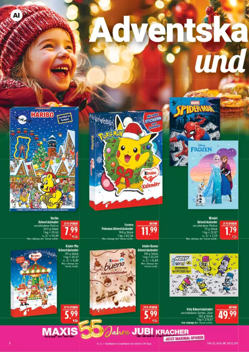 Aktueller Prospekt Marktkauf - Prospekt - von 18.10 bis 24.10.2026 - strona 8 - produkty: acer, Adventskalender, eis, ferrero, haribo, Kinder, mac, reis, Ti, ZTE