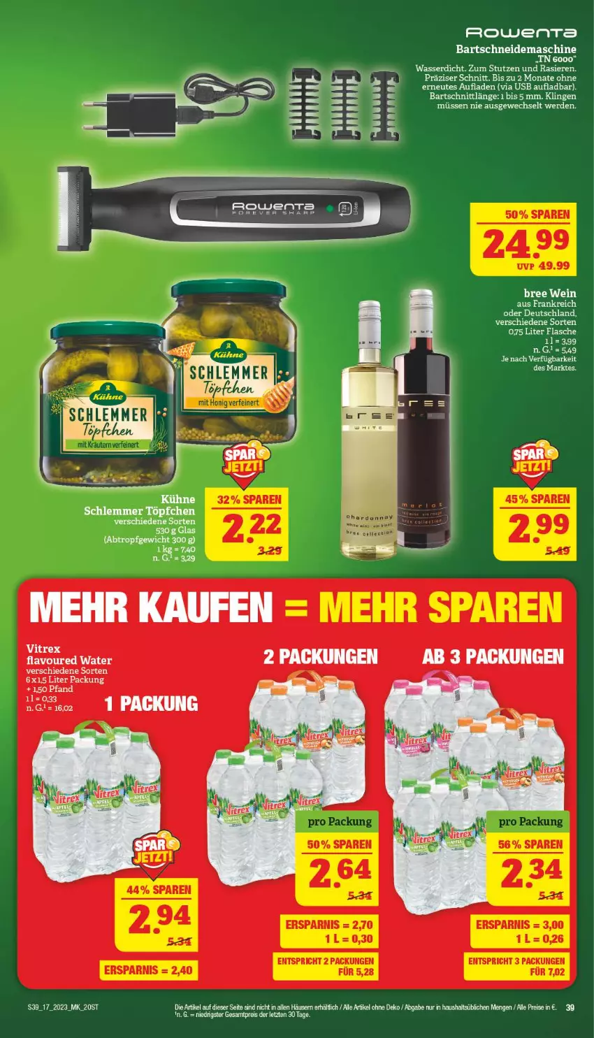 Aktueller Prospekt Marktkauf - Prospekt - von 23.04 bis 29.04.2023 - strona 39 - produkty: eis, ente, erde, flasche, Kühne, reis, rowenta, tee, Ti, usb, vitrex, wasser, ZTE