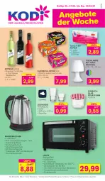 Gazetka promocyjna Kodi - Prospekte - Gazetka - ważna od 26.05 do 26.05.2024 - strona 1 - produkty: angebot, angebote, auto, backofen, dornfelder, drink, edelstahl, einmachglas, eis, elle, ente, garraum, Glastür, grill, grillrost, kleiner klopfer, Kocher, Lampe, leine, leonardo, Leuchte, LG, mac, Ofen, papier, reis, riesling, Schal, teller, Ti, tisch, Tischlampe, toilettenpapier, trinkglas, überhitzungsschutz, uhr, wasser, wasserkocher, wein, Wild