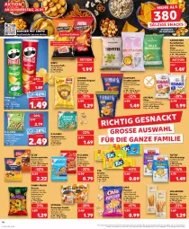 Gazetka promocyjna Kaufland - Prospekt - Gazetka - ważna od 02.10 do 02.10.2024 - strona 14 - produkty: angebot, auer, beutel, brot, burger, Cashew, cashewkerne, chili, chips, cracker, Donut, donuts, eis, ente, erdnüsse, erdnüssen, funny-frisch, gewürz, gin, grissini, hummus, jalapeño, karamell, kartoffel, kartoffelchips, knoblauch, linsen, lorenz, mais, meersalz, pistazien, Pommels, popcorn, Pretzel, pringles, quinoa, ring, salz, snack, snacks, studentenfutter, Ti, tuc, ültje, ZTE