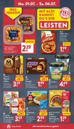 Gazetka promocyjna Aldi Nord - Von Montag - Gazetka - ważna od 06.07 do 06.07.2024 - strona 6 - produkty: aldi, angebot, angebote, aus der tiefkühlung, Becher, Dr. Oetker, eis, Eisriegel, filet, Hefe, iglo, kuchen, lachs, lachsfilet, langnese, magnum, mars, reis, riegel, saft, schlemmerfilet, seelachsfilet, stieleis, Ti, torte, waffeln