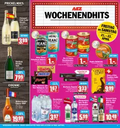 Gazetka promocyjna Aez - Prospekte - Gazetka - ważna od 22.04 do 22.04.2023 - strona 15 - produkty: aufstrich, bacardi, beanz, bohne, bohnen, Cava, Cognac, eis, espresso, Fernet, fernet branca, flasche, freixenet, geback, gerolsteine, gerolsteiner, Gorbatschow, heinz, mais, mars, moskovskaya, natur, nespresso, nestlé, oder twix, oro di parma, pril, reis, rel, riesling, sekt, snickers, Sprudel, starbucks, steiner, Ti, tomate, tomaten, twix, wodka, ZTE