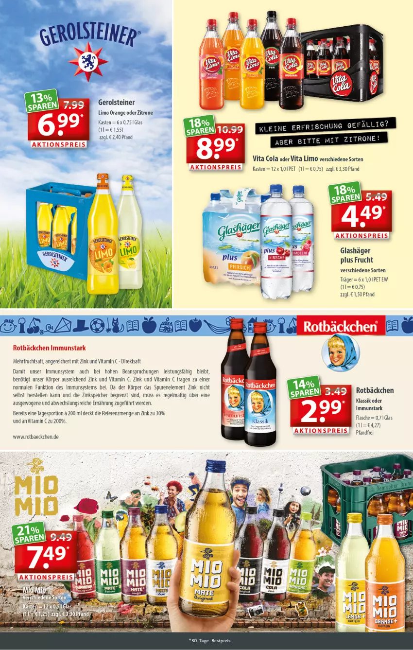 Aktueller Prospekt Getraenkeland - von 17.10 bis 29.10.2022 - strona 6 - produkty: aktionspreis, bestpreis, cola, direktsaft, eis, elle, erde, flasche, frucht, fruchtsaft, gerolsteine, gerolsteiner, limo, orange, reis, saft, Sport, steiner, Ti, vita, Vita C, Vitamin C, zitrone