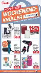 Gazetka promocyjna Famila - Prospekte - Gazetka - ważna od 22.01 do 22.01.2022 - strona 35 - produkty: akku, alexa, amazon alexa, Apple, BaByliss, ball, chefsessel, eis, elle, flasche, haartrockner, kerze, Lampe, Luftballon, reis, rückenlehne, Schal, sessel, Sitzhöhe, teller, Ti, Trockner