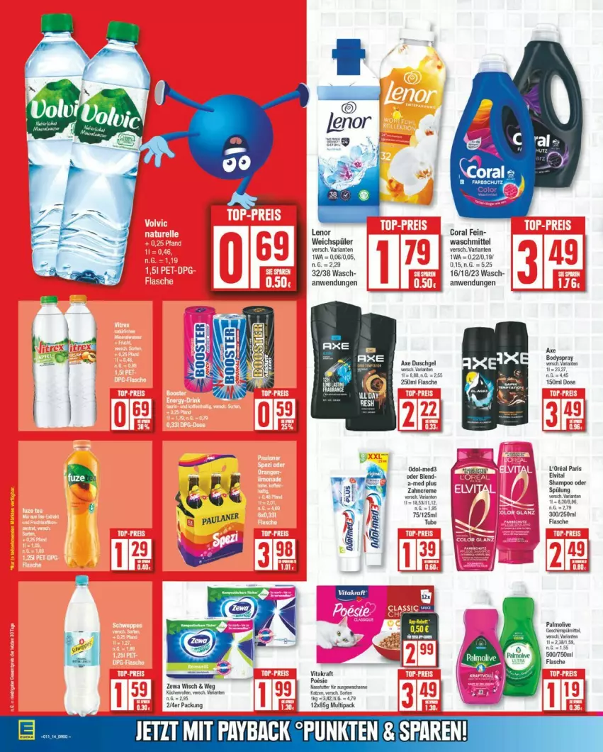 Aktueller Prospekt Edeka - Prospekte - von 10.03 bis 15.03.2025 - strona 17 - produkty: Coral, duschgel, flasche, kraft, lenor, lenor weichspüler, Odol, olive, palmolive, Ria, Ti, vita, vitakraft, waschmittel, weichspüler, zewa