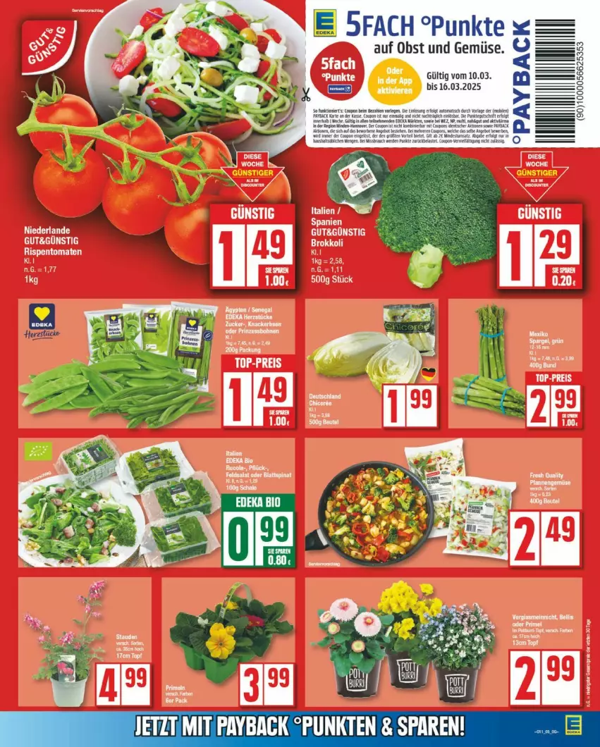 Aktueller Prospekt Edeka - Prospekte - von 10.03 bis 15.03.2025 - strona 6 - produkty: bio, deka, edeka bio, obst, Obst und Gemüse, rispentomaten, spargel, Ti, tomate, tomaten, und gemüse