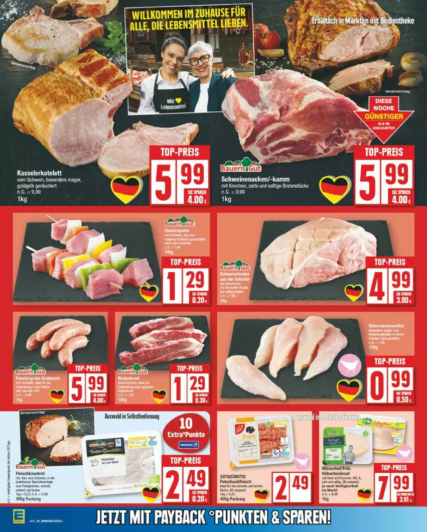 Aktueller Prospekt Edeka - Prospekte - von 10.03 bis 15.03.2025 - strona 7 - produkty: braten, hähnchenbrust, kasseler, kotelett, saft, schwein, schweine, schweinenacken, Ti, wein, weine, wiesenhof