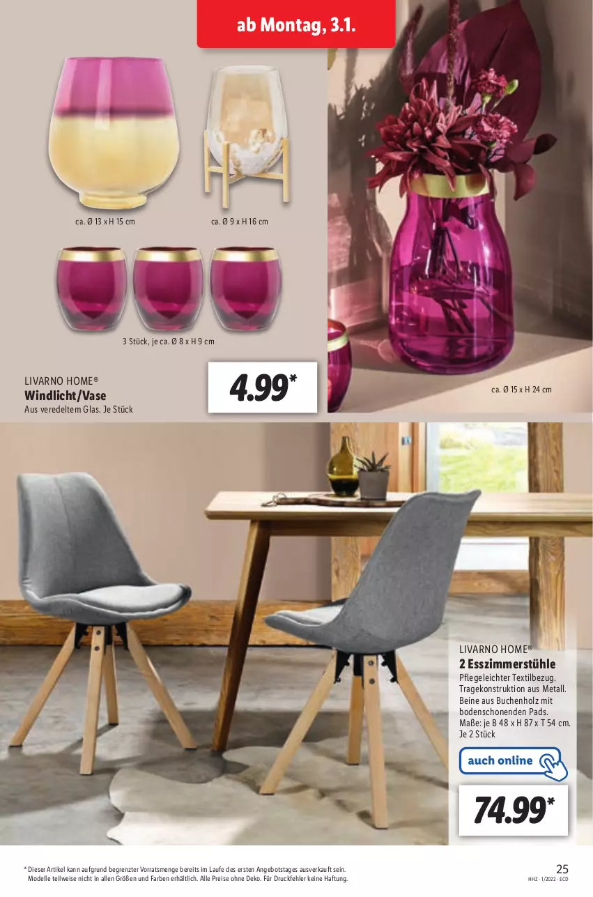 Aktueller Prospekt Lidl - Aktionsprospekt - von 03.01 bis 08.01.2022 - strona 25 - produkty: angebot, buch, dell, eis, elle, Esszimmer, Holz, Mode, reis, Ti, Vase, windlicht, ZTE